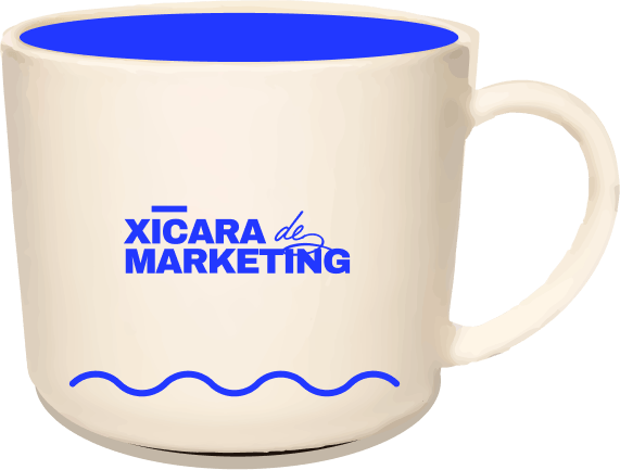 Xícara com o logo do Xícara de Marketing